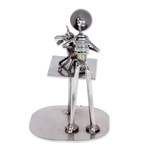 Recycled auto parts sculpture, 'Rustic Veterinarian' - Unique Recycled Auto Parts Veterinarian Sculpture