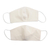 Cotton and polyester face masks, 'Subtle Ivory' (pair) - Pair 3-Layer Ivory Polyester Cotton Elastic Loop Face Masks (image 2a) thumbail