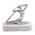 Aluminum and marble sculpture, 'Ballerina Grace in Beige' - Aluminum Ballerina Dancer Sculpture on Marble Base (image 2c) thumbail