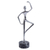 Skulptur aus Aluminium und Marmor - Ballerina-Pirouette-Statuette, handgegossen aus Aluminium