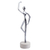 Aluminum and marble sculpture, 'Ballerina Balance in Beige' - Aluminum Dancer Sculpture on Beige Marble Base