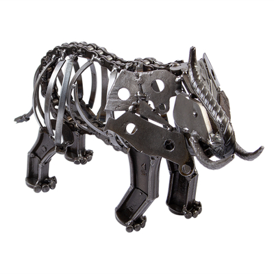 Rustic Recycled Auto Parts Elephant Sculpture