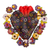 Ceramic wall art, 'Floral Butterfly Heart' - Ceramic Tree of Life Style Floral Heart Wall Sculpture thumbail