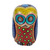 Wood alebrije figurine, 'Mystical Owl' - Colorful Hand Carved and Painted Alebrije Owl Sculpture