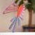 Figura de alebrije de madera, 'Hummingbird Fancy' - Escultura de colibrí Alebrije tallada y pintada a mano