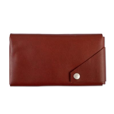 Russet Leather Cell Phone Case with Key Ring and Strap