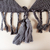 Bufanda de algodón, 'Chiapas Charisma' - Bufanda totalmente de algodón negra y gris tejida a mano