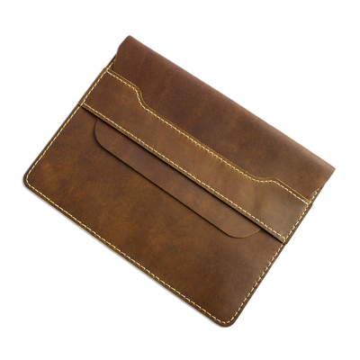 Leather portfolio, 'Bold Business' - Rich Brown Leather Portfolio from Mexico