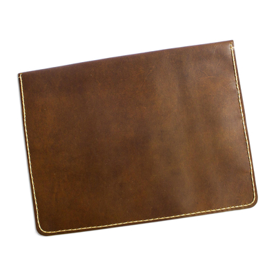 Leather portfolio, 'Bold Business' - Rich Brown Leather Portfolio from Mexico