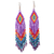Glass beaded waterfall earrings, 'Huichol Violet Cascade' - Huichol Handcrafted Violet Beadwork Waterfall Earrings (image 2a) thumbail
