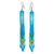 Glass beaded waterfall earrings, 'Blue Diamond Talisman' - Handcrafted Peacock Blue Beadwork Huichol Waterfall Earrings