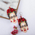 Glass beaded dangle earrings, 'Immortal Frida' - Handcrafted Frida Kahlo Huichol Earrings in Beadwork