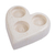 Marble tealight candleholder, 'Candlelight Romance' - White Marble Heart Candleholder for 3 Tealights