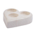 Marble tealight candleholder, 'Candlelight Romance' - White Marble Heart Candleholder for 3 Tealights