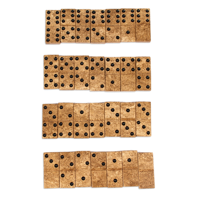Domino-Set aus Marmor - Handgefertigtes Domino-Set aus braunem Marmor aus Mexiko