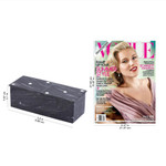 Marble domino set, 'Fascinating Challenge' (9 inch) - Dark Grey Marble Domino Set with Storage Box (9 Inch)