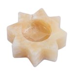 Onyx tealight candleholder, 'Citlalli' - Pineapple Onyx Star Tealight Candleholder from Mexico