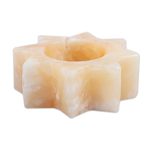 Onyx tealight candleholder, 'Citlalli' - Pineapple Onyx Star Tealight Candleholder from Mexico
