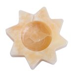 Onyx tealight candleholder, 'Citlalli' - Pineapple Onyx Star Tealight Candleholder from Mexico