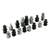 Marble and obsidian chess pieces, 'Sophisticate' - Hand Carved Grey Marble-Black Obsidian Chess Pieces Set (image 2a) thumbail