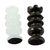 Marble chess pieces, 'Black and White Challenge' - Petite Mexican Black Obsidian-White Marble Chess Pieces Set (image 2b) thumbail