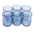 Hand blown glass tumblers, 'Fiesta Azul' (set of 6) - Fluted Blue Hand Blown Tumbler Glasses (Set of 6) (image 2b) thumbail
