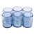 Hand blown juice glasses, 'Denim Blue' (set of 6) - Recycled Hand Blown Juice Glasses in Blue (Set of 6) (image 2b) thumbail