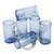 Hand blown beer mugs, 'Denim Blue' (set of 6) - Artisan Crafted Recycled Beer Mugs in Blue (Set of 6) (image 2a) thumbail