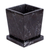 Marble flower pot, 'Black and White Contempo' - Modern Natural Black and White Marble Flower Pot thumbail