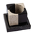 Small marble planter, 'Attractive Opposites' - Square Travertine and Black Marble Planter with Saucer thumbail