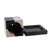 Small marble planter, 'Attractive Opposites' - Square Travertine and Black Marble Planter with Saucer (image 2b) thumbail