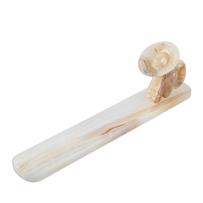 Mexico Natural Beige and Tan Marble Incense Stick Holder