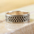 950 silver band ring, 'Elegant Fretwork' - 950 Silver Fretwork Band Ring from Mexico (image 2) thumbail