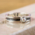 Cultured pearl band ring, 'Modern Magic' - Modern 950 Silver and Cultured Pearl Band Ring (image 2) thumbail