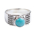 Turquoise cocktail ring, 'Elegant Fretwork' - Natural Turquoise and 950 Silver Cocktail Ring