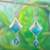 Blue topaz and turquoise dangle earrings, 'Mixed Blues' - Turquoise and Blue Topaz 950 Silver Dangle Earrings (image 2) thumbail