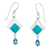 Blue topaz and turquoise dangle earrings, 'Mixed Blues' - Turquoise and Blue Topaz 950 Silver Dangle Earrings (image 2a) thumbail