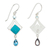 Blue topaz and turquoise dangle earrings, 'Mixed Blues' - Turquoise and Blue Topaz 950 Silver Dangle Earrings (image 2b) thumbail