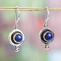 Lapislazuli-Ohrhänger, „Blue Lunar Shadow“ – Taxco Sterling Silber und Lapislazuli-Ohrhänger