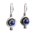Lapis lazuli dangle earrings, 'Blue Lunar Shadow' - Taxco Sterling Silver and Lapis Lazuli Dangle Earrings