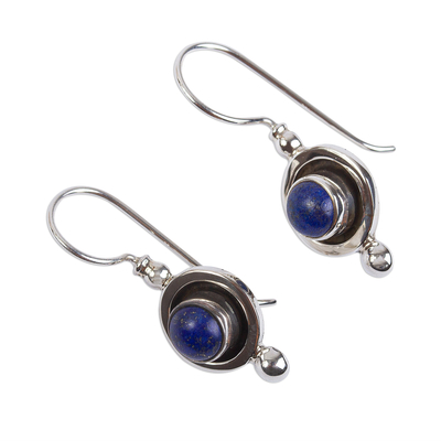 Pendientes colgantes de lapislázuli - Aretes colgantes Taxco de plata esterlina y lapislázuli