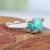 Turquoise solitaire ring, 'Sky Facets' - Taxco Sterling Silver and Natural Turquoise Solitaire Ring thumbail