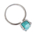 Turquoise solitaire ring, 'Sky Facets' - Taxco Sterling Silver and Natural Turquoise Solitaire Ring (image 2b) thumbail