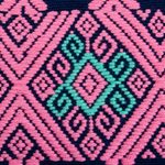 Hand woven cotton cosmetics case, 'Chiapas Brocade' - Hand Woven Blue Pink and Green Cosmetics Case