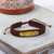 Amber pendant bracelet, 'Electrum in Brown' - Amber Pendant Unisex Bracelet from Mexico (image 2) thumbail