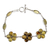 Amber link bracelet, 'Ancient Daisies' - Amber Floral Bracelet with Sterling Silver Links thumbail