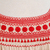 Baumwollbluse - Beige Baumwollbluse mit traditioneller roter Stickerei