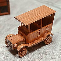 Wood home accent, 'Old-Fashioned Car' - Old Fashioned Wood Car Home Accent from Mexico