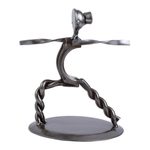 Recycled auto parts sculpture, 'Warrior Pose I' - Yoga-Themed Recycled Auto Parts Sculpture