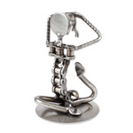 Recycled auto parts sculpture, 'Pigeon Pose I' - Unique Yoga-Themed Recycled Metal Statuette